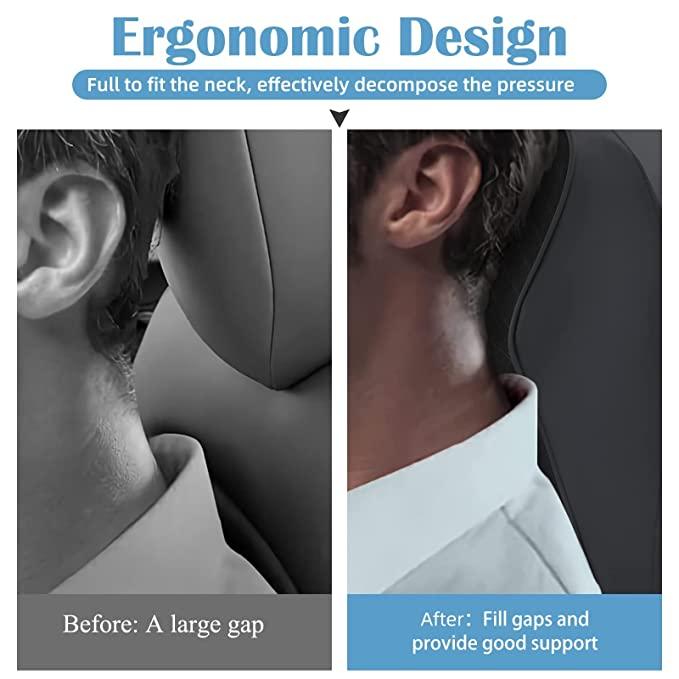 This ergonomic car seat headrest neck rest pillow is designed to provide superior neck and back support for all car models. Made from premium memory foam, it contours to the natural shape of your neck, alleviating pain and reducing strain during long drives. Its universal fit ensures easy installation and stability, promoting proper spinal alignment and enhancing comfort. Ideal for drivers and passengers seeking effective relief from neck stiffness and fatigue, this cushion supports healthy posture