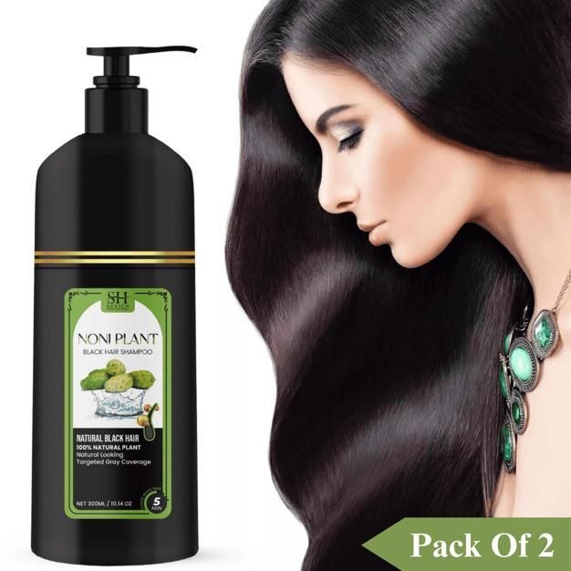 Noniplant Black Hair Shampoo combines advanced color-depositing technology with effective cleansing properties to gradually darken gray hair while maintaining scalp health. This economical dual pack provides 600ml total, ensuring consistent results over extended use. The specialized formula works progressively with each wash, delivering natural-looking black pigmentation without harsh chemicals typically found in permanent dyes.