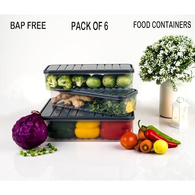 Engineered for optimal refrigerator organization, these six precision-crafted storage containers deliver superior compartmentalization for perishable goods. The transparent construction facilitates immediate content identification, while the ergonomic grip design ensures effortless retrieval. Their modular, stackable architecture maximizes vertical storage efficiency, effectively expanding usable refrigerator space while maintaining proper airflow for food preservation.