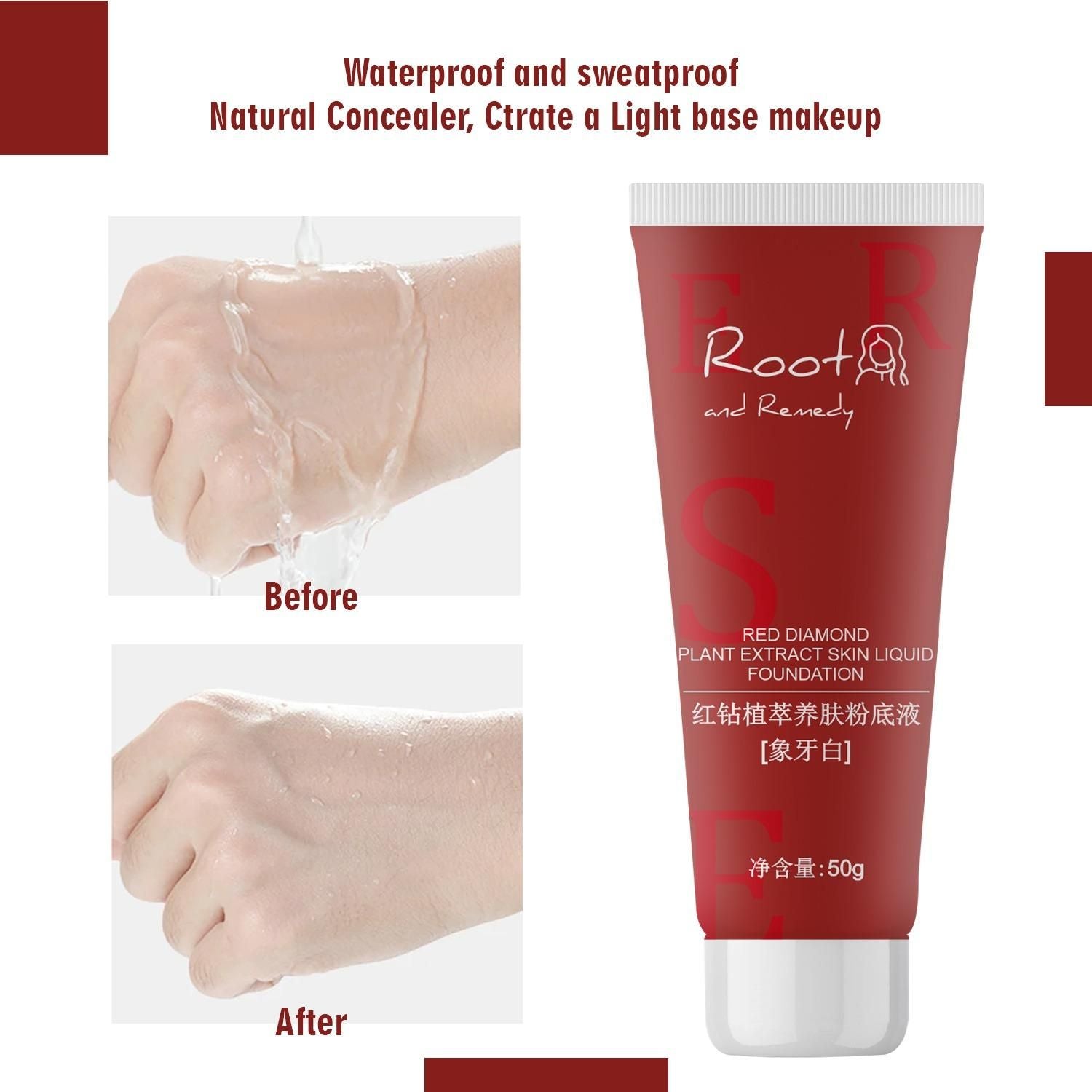 Red Diamond Plant Extract Skin Liquid Foundation combines botanical extracts with advanced cosmetic science to deliver superior coverage and skin-nourishing benefits. The lightweight, buildable formula creates a flawless, natural finish while supporting skin health. Each value pack contains two 100g containers, ensuring extended use of this professional-grade foundation. Ideal for achieving a radiant complexion with the benefits of plant-derived ingredients.