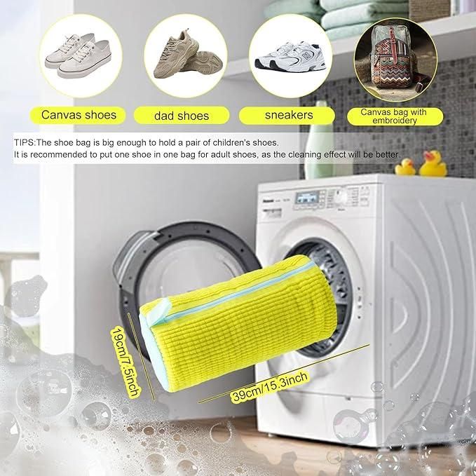 This specialized Shoe Washing Machine Bag provides essential protection for footwear during machine washing. Engineered with high-density mesh construction, it facilitates optimal water flow and detergent penetration while preventing potential damage to both shoes and washing machine components. The reinforced zipper mechanism ensures secure containment throughout the wash cycle, maintaining shoe structure and integrity. Compatible with all standard washing machines and suitable for various footwear types i