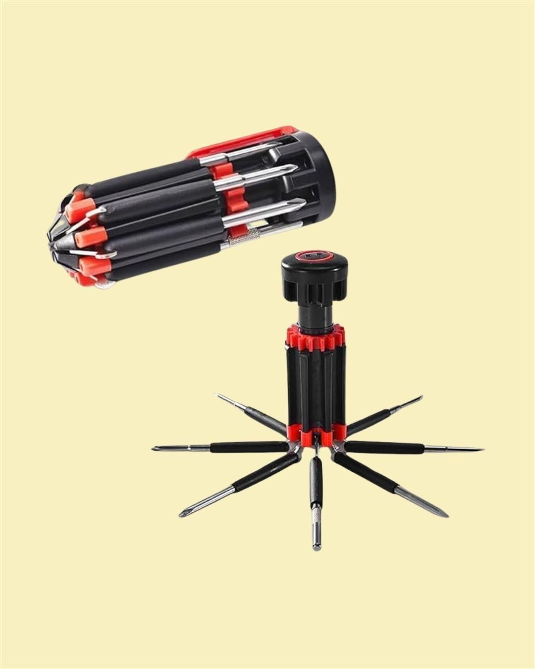This 8-in-1 screwdriver set features interchangeable bits designed for versatility and precision. Engineered for professionals and DIY enthusiasts alike, it offers a compact solution to handle multiple screw types with ease. The durable construction ensures reliable performance, while the ergonomic handle provides optimal grip and control during use. Ideal for detailed tasks and general repairs, this tool set enhances efficiency and accuracy in every project.