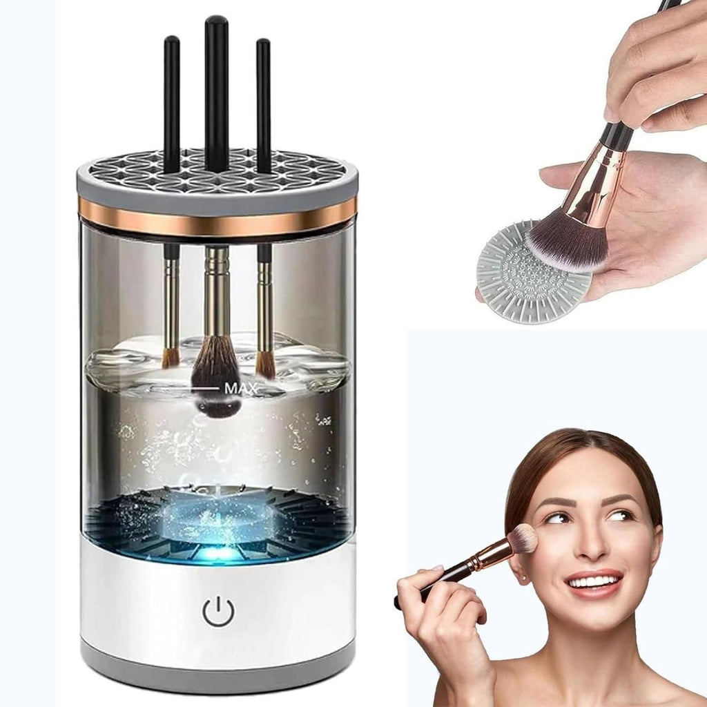 This advanced USB Rechargeable Makeup Brush Cleaner delivers professional-grade sanitization for all cosmetic brushes. The automatic electric cleaning mechanism thoroughly removes makeup residue, oils, and bacteria without damaging bristles. Featuring deep cleaning technology and convenient USB recharging, this device ensures your brushes remain in optimal condition, extending their lifespan while maintaining application quality and preventing skin irritation from contaminated tools.