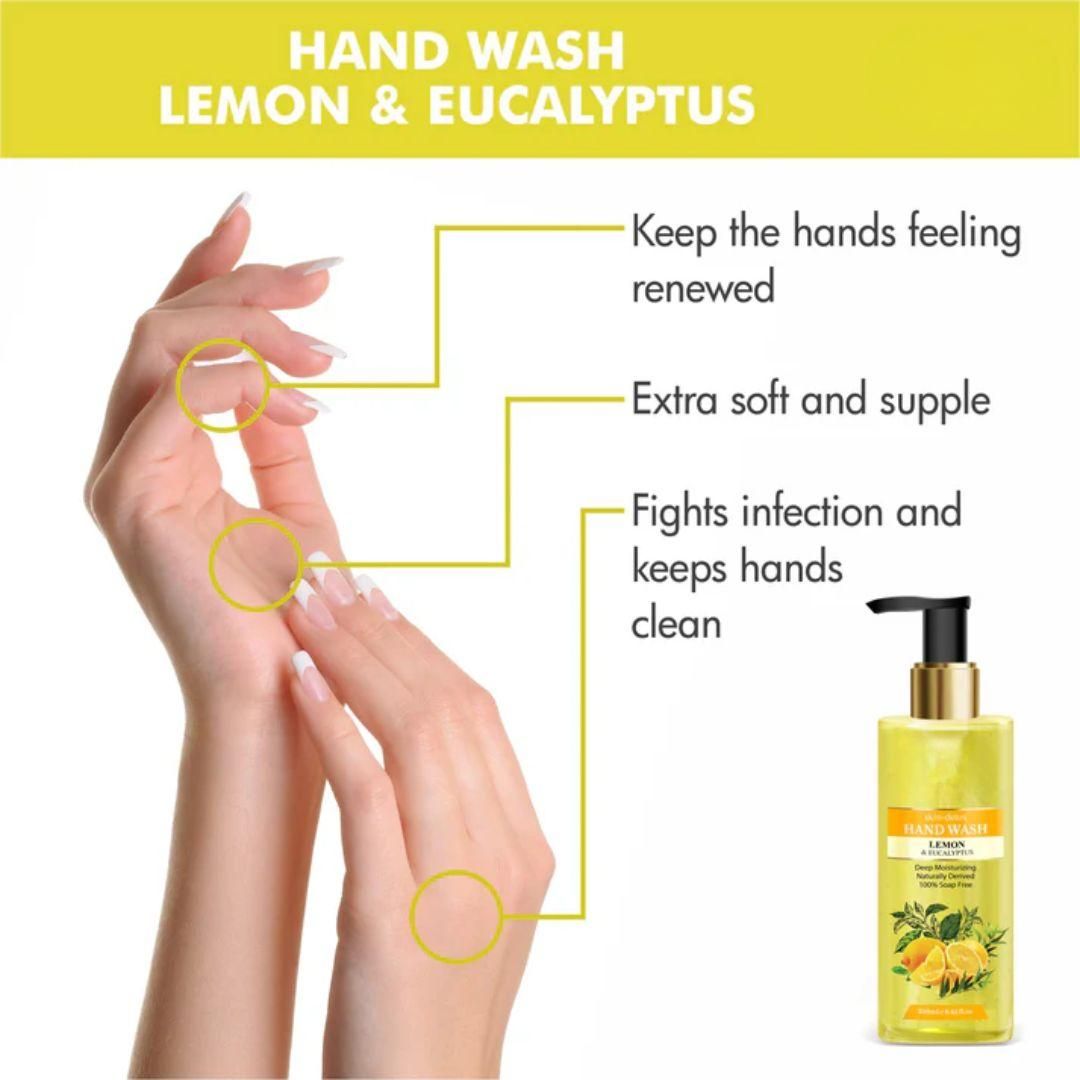 Our Skin-Detox Hand Wash with Lemon and Eucalyptus offers a thorough cleanse that removes dirt and bacteria while maintaining skin’s natural moisture. The 250 ml bottle delivers a refreshing blend that invigorates and soothes hands, making it ideal for frequent use. Benefit from the BUY 1 GET 1 FREE offer to ensure continuous hand hygiene with a product designed for both effectiveness and care.