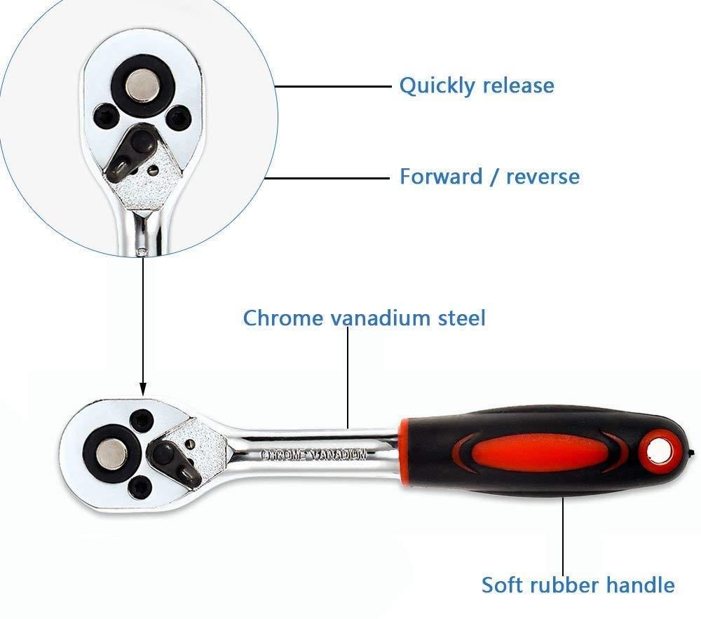 The Hardware Tools 46 in 1 Multi Purpose Combination Socket Tool Kit offers a comprehensive set of sockets and accessories designed for versatile use. Engineered for precision and durability, this kit enables efficient handling of various fastening tasks, making it ideal for professionals and DIY enthusiasts alike. Its compact design ensures easy storage and portability, while the wide range of socket sizes covers multiple applications, enhancing your toolkit’s functionality and readiness for any project.