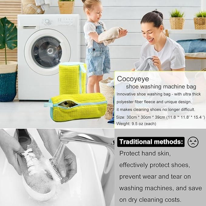 This specialized Shoe Washing Machine Bag provides essential protection for footwear during machine washing. Engineered with high-density mesh construction, it facilitates optimal water flow and detergent penetration while preventing potential damage to both shoes and washing machine components. The reinforced zipper mechanism ensures secure containment throughout the wash cycle, maintaining shoe structure and integrity. Compatible with all standard washing machines and suitable for various footwear types i
