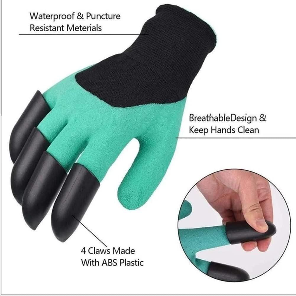 These professional-grade waterproof gardening gloves feature integrated claws for efficient digging, planting, and weeding without additional tools. The waterproof construction keeps hands dry while working in wet soil, while the durable material provides protection against thorns and sharp objects. Designed for precision and comfort during extended gardening sessions.