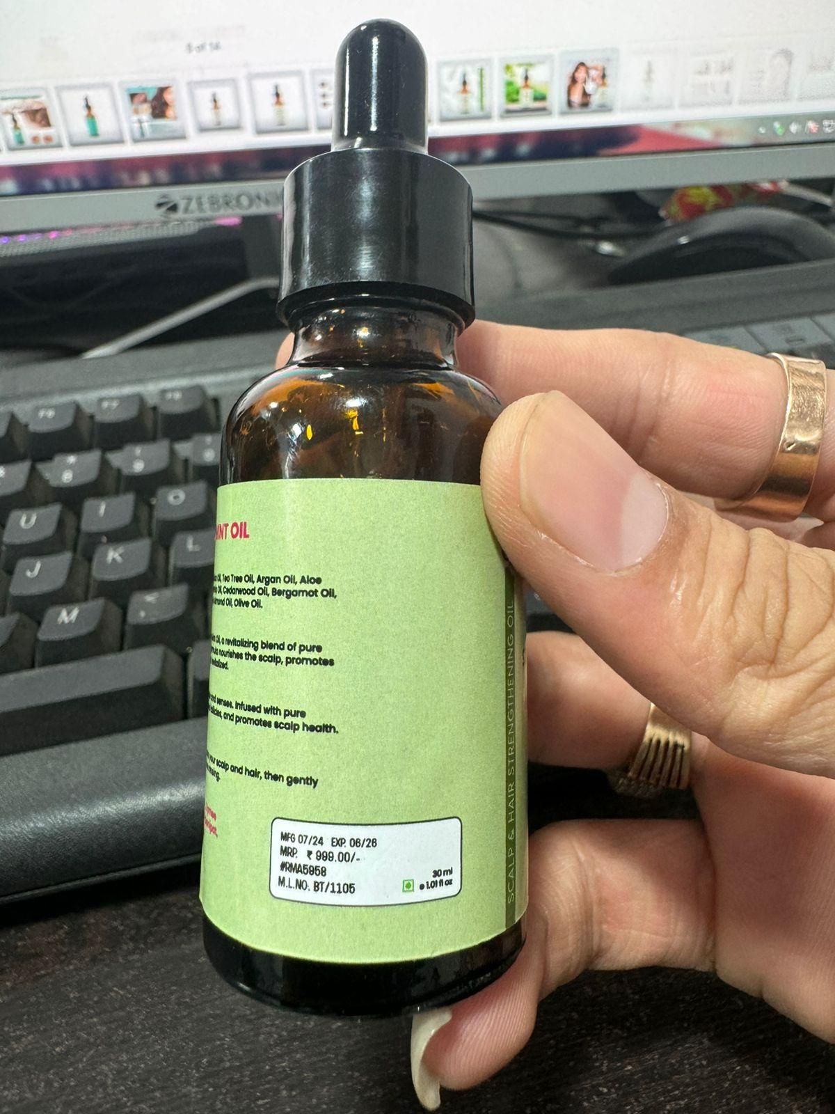 This clinically-formulated dual-pack contains two 30ml bottles of our specialized Rosemary Mint oil treatment. The proprietary blend combines rosemary extract to stimulate follicular activity with mint derivatives that enhance microcirculation at the scalp level. Studies indicate regular application strengthens hair structure, reduces premature shedding, and promotes increased density. Ideal for addressing early-stage thinning and compromised hair integrity.
