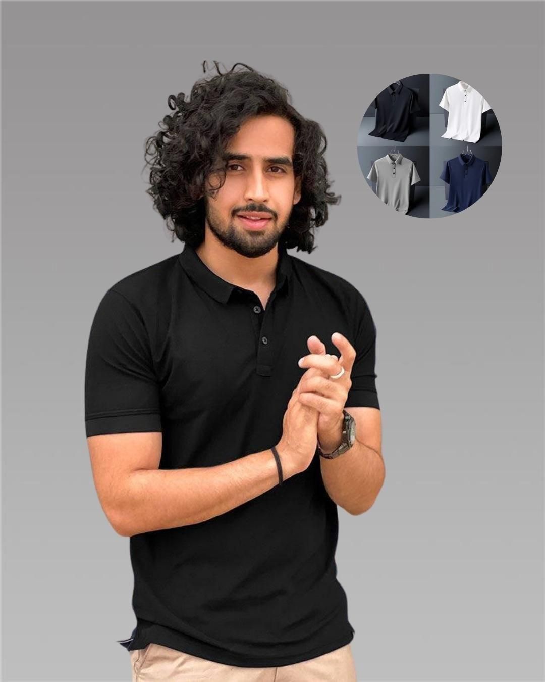 This pack of four Poly Matte Assorted Solid Half Sleeves Mens Polo T-Shirts offers a comfortable and stylish option for everyday wear. Made with durable poly matte fabric, these shirts feature a solid color design and half sleeves for a casual yet polished look. Perfect for any occasion and guaranteed to last.