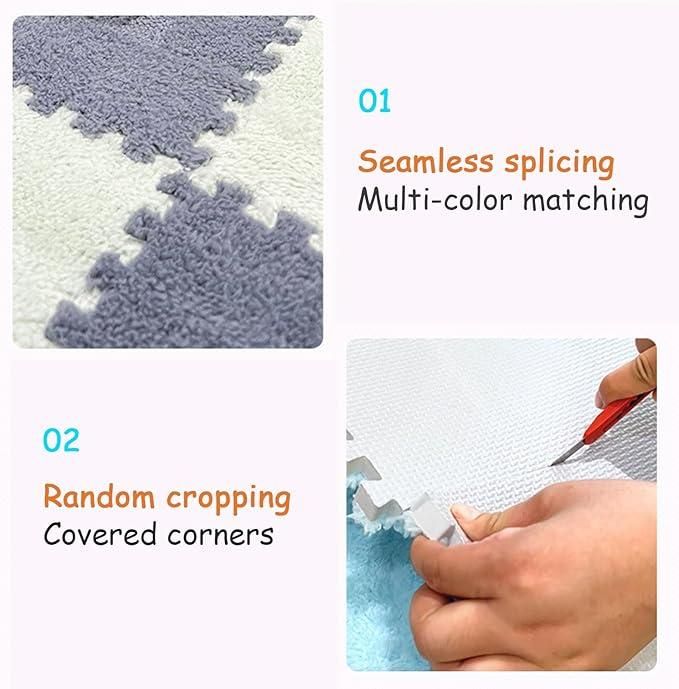 This set of six interlocking carpet tiles offers a practical and professional flooring solution. Designed for easy assembly, the tiles securely connect to create a stable, cushioned surface suitable for various environments such as offices, playrooms, or workshops. Their modular design allows for flexible arrangement and effortless replacement of individual tiles, ensuring long-term durability and convenience. Ideal for enhancing comfort and protecting floors, these carpet tiles combine functionality