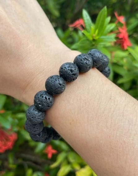 Introducing our Natural Lava Rock Bracelet, made from genuine volcanic rock, perfect for everyday wear. With its unique texture and natural healing properties, this bracelet will add a touch of style and wellness to your wrist. Made of quality materials and crafted with precision, this is a must-have accessory.