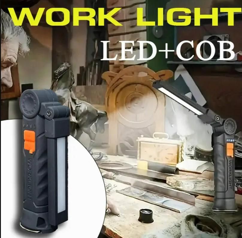 This Magnetic LED COB Light combines high-efficiency illumination with a rechargeable USB power source, ensuring long-lasting and eco-friendly use. Its strong magnetic base enables secure attachment to metal surfaces, facilitating hands-free operation in various settings such as workshops, automotive repairs, and camping. Designed for durability and portability, this compact light delivers consistent brightness and convenience for professional and everyday tasks.