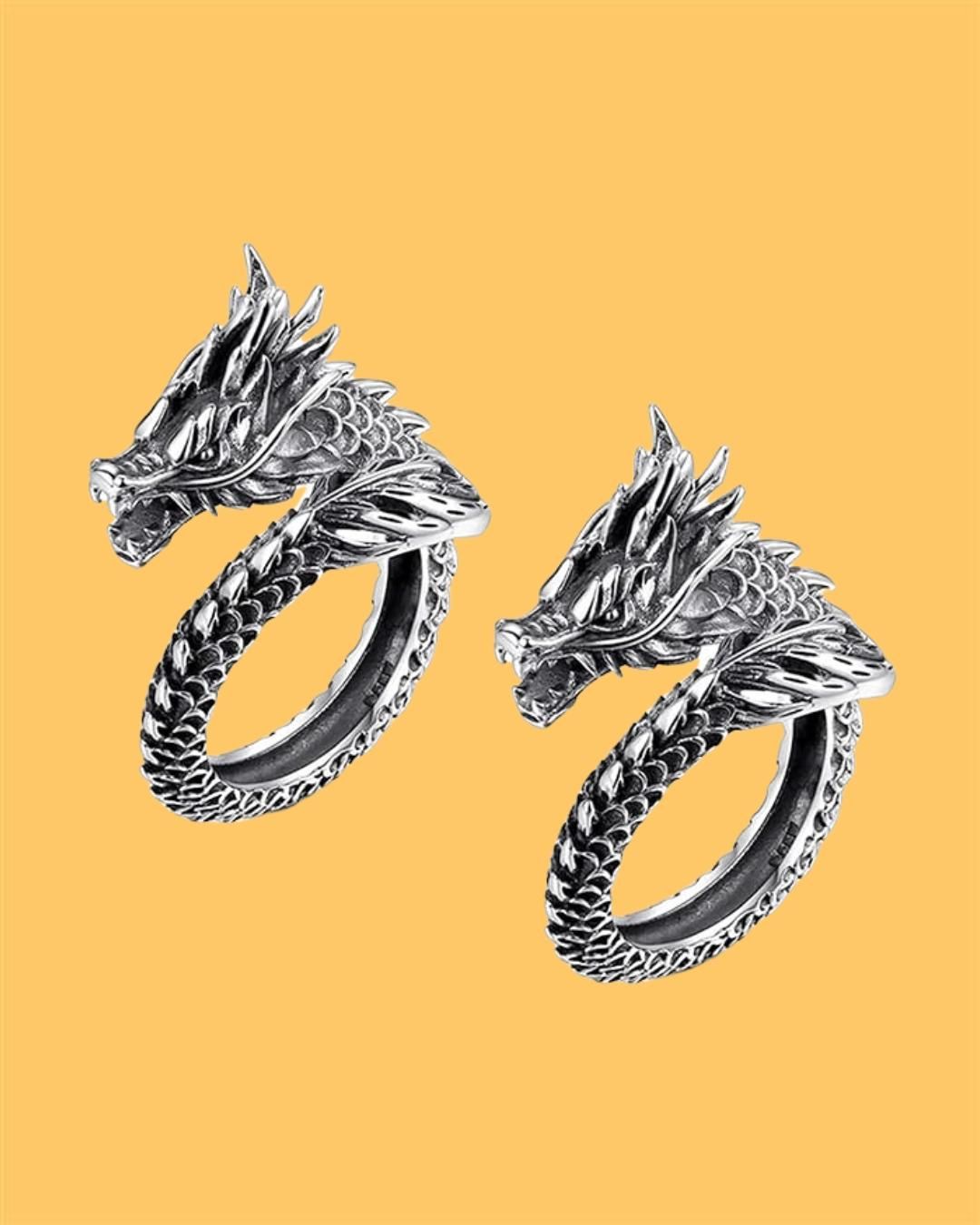Silver Adjustable Dragon Ring (Pack of 2)

Precision-crafted adjustable dragon rings in sterling silver, sold as a set of two. These versatile accessories feature intricate dragon motifs with detailed scale patterns and gemstone accents. The adjustable band ensures comfortable fit for various finger sizes, making them ideal for dragon enthusiasts and fantasy-inspired fashion collections.