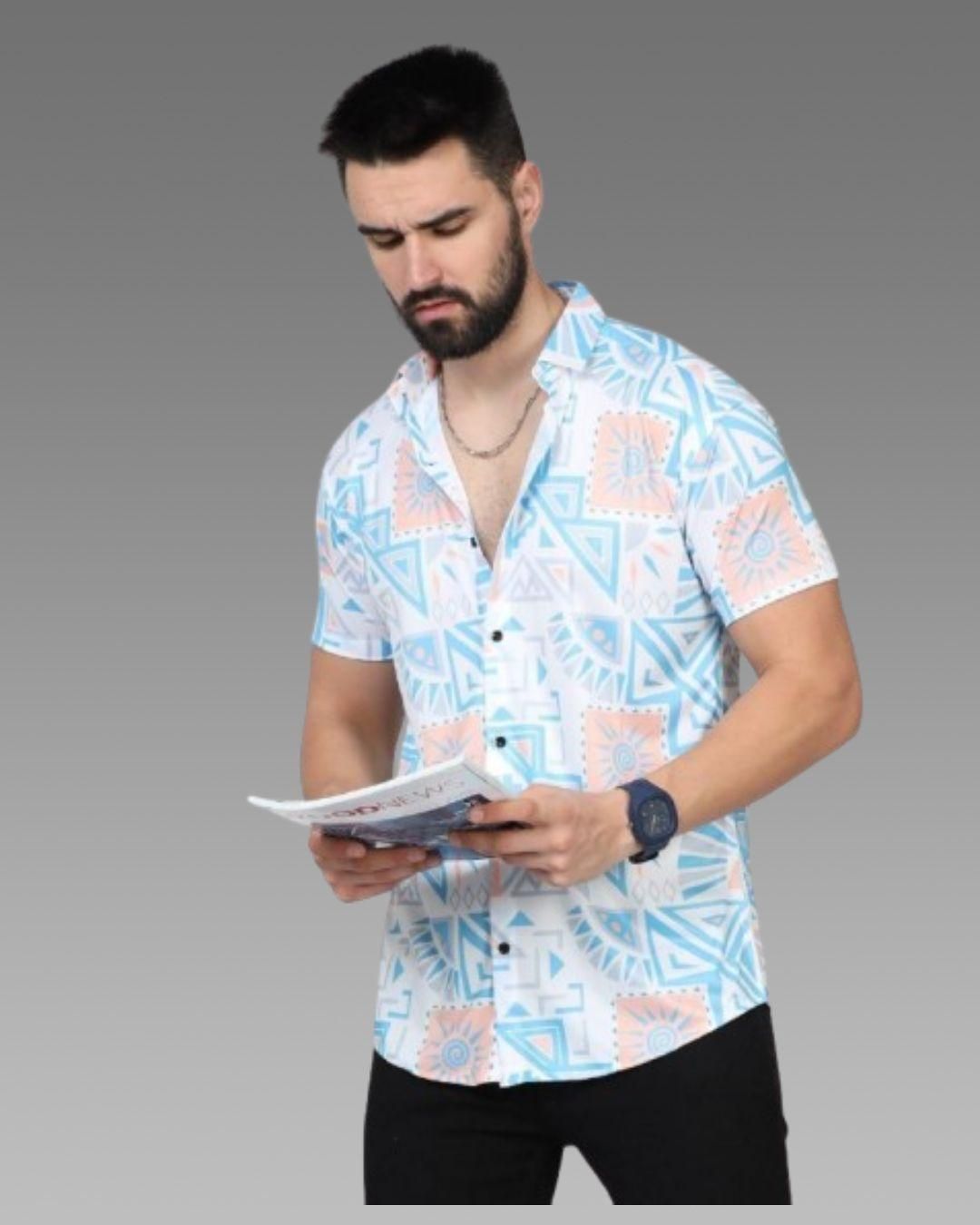 This Men's Printed Rayon Half Sleeves Shirt is made with high-quality rayon fabric, giving you a comfortable and stylish shirt for any occasion. Its half sleeves provide a cool and casual look while the printed design adds a touch of sophistication. Perfect for the fashion-forward man looking for a versatile and trendy addition to his wardrobe.