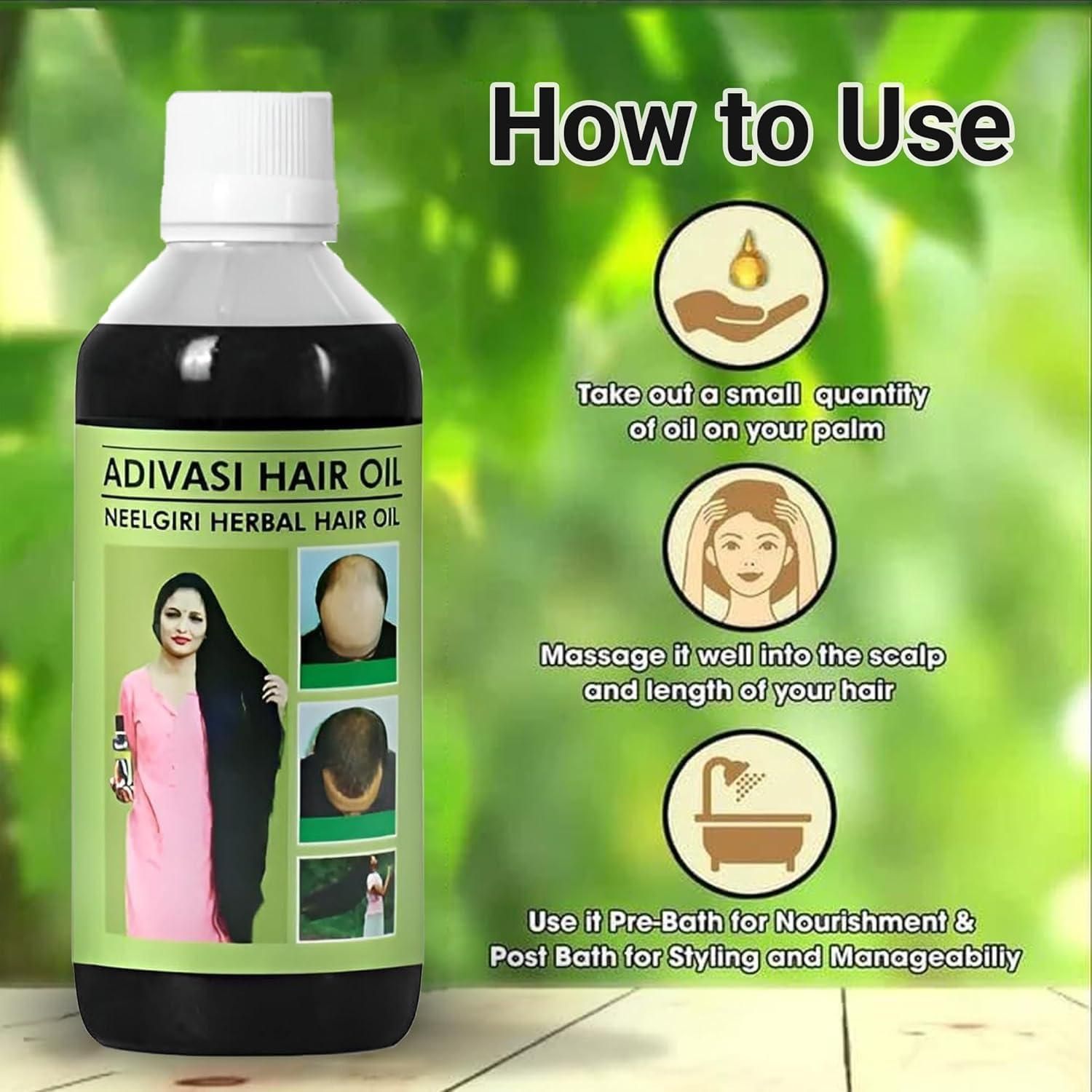 Experience the traditional wisdom of Adivasi Neelgiri Herbal Hair Oil, now available in a convenient pack of two 125ML bottles. This specialized formulation combines ancient herbal knowledge with Neelgiri (Eucalyptus) extracts to nourish the scalp, strengthen hair follicles, and promote healthier hair growth. Regular application helps combat common hair concerns while providing a cooling sensation that soothes the scalp.