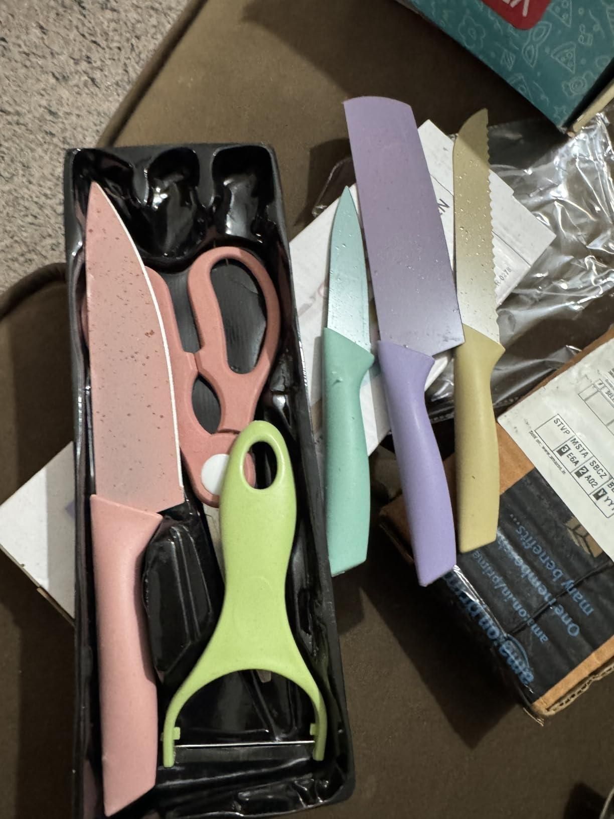 This premium 6 Pieces Kitchen Knife Set combines functionality with professional-grade craftsmanship. Featuring precision-forged blades with optimal edge retention, each knife is engineered for specific culinary applications. The set includes essential cutting tools with ergonomic handles that minimize fatigue during extended use. Superior balance and weight distribution ensure precise control, while the durable construction promises longevity in demanding kitchen environments.
