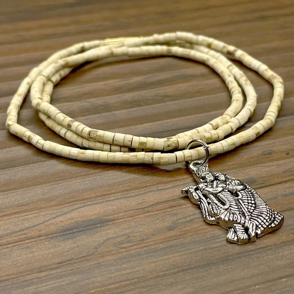 Experience the spiritual essence of Vrindavan with this authentic Tulsi Mala set. Each pack contains two meticulously crafted malas featuring sacred Tulsi beads complemented by elegant pendants. Traditionally used for meditation and prayer, these malas offer both religious significance and natural beauty, connecting wearers to centuries of devotional practice.