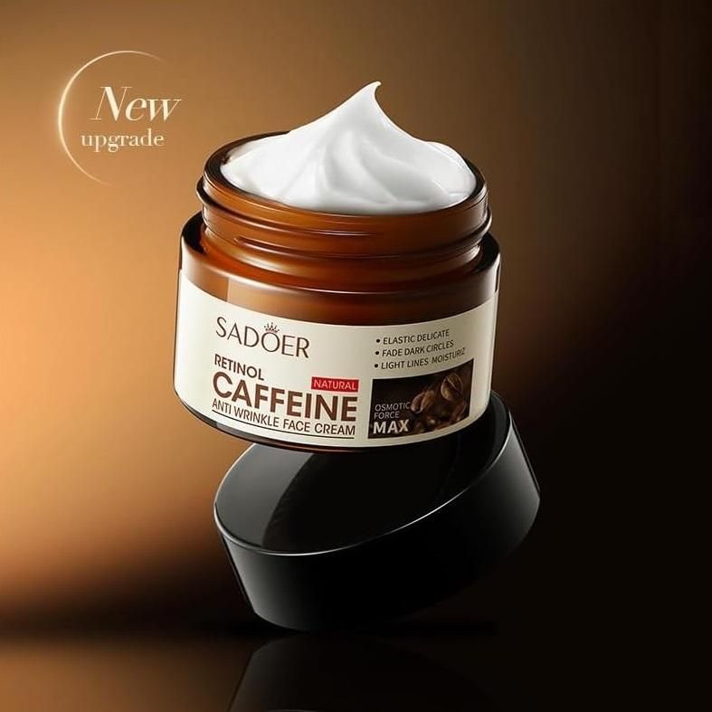 This dermatologically-tested Hydrating Retinol Caffeine Anti-Wrinkle Cream combines powerful active ingredients to address multiple signs of aging. The retinol promotes cellular turnover while caffeine enhances microcirculation to reduce puffiness. The balanced hydrating complex prevents the dryness typically associated with retinol treatments. This value pack includes two 50g jars, providing a complete 60-day treatment regimen for optimal anti-aging results.