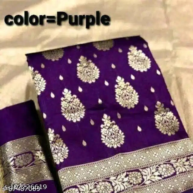 This Banarasi Silk Saree in a deep purple shade spans 6.3 meters, showcasing exquisite traditional weaving techniques synonymous with Banarasi heritage. Made from high-quality silk, it offers a luxurious feel and elegant drape. The saree comes with a matching blouse, ensuring a complete ensemble that balances comfort with refined style. Ideal for weddings and special occasions, it embodies timeless craftsmanship and cultural sophistication.