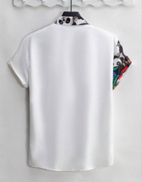 This men's casual shirt features a regular, super slim fit with a trendy printed design. Made from high-quality materials, it offers a stylish and comfortable look for any occasion. With a flattering fit and eye-catching print, this shirt is sure to elevate your style game.