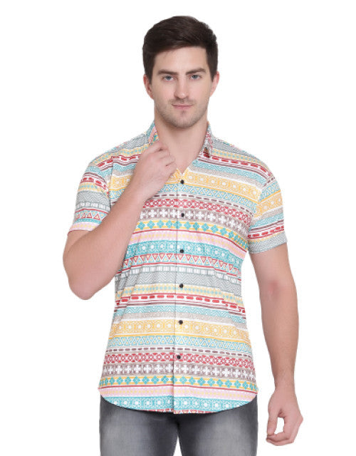 This Men's Regular, Super Slim Fit Printed Cut Away Collar Casual Shirt offers a tailored fit and stylish design. With its contemporary cut and modern print, you'll feel confident and comfortable in any casual setting. Made with high-quality materials, this shirt provides durability and style for any fashion-forward individual.