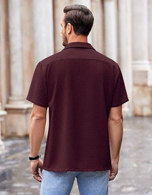 Elevate your casual look with this Men Relaxed Fit Checkered Spread Collar shirt. The relaxed fit ensures comfort, while the checkered pattern adds a touch of style. Perfect for any casual occasion, this shirt is a must-have in your wardrobe.