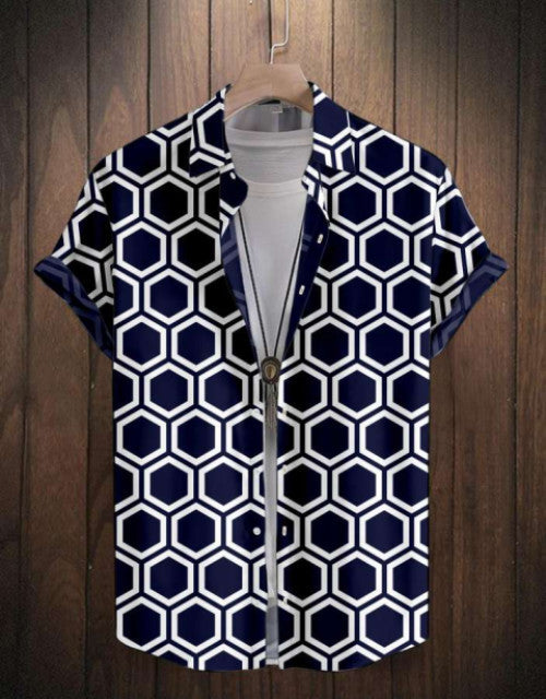Expertly crafted for the modern man, our Men Slim Fit Printed Spread Collar Casual Shirt boasts a sophisticated fit and stylish design. Made for comfort and versatility, this shirt features a printed spread collar and a slim fit for a polished and tailored look. Upgrade your wardrobe today.