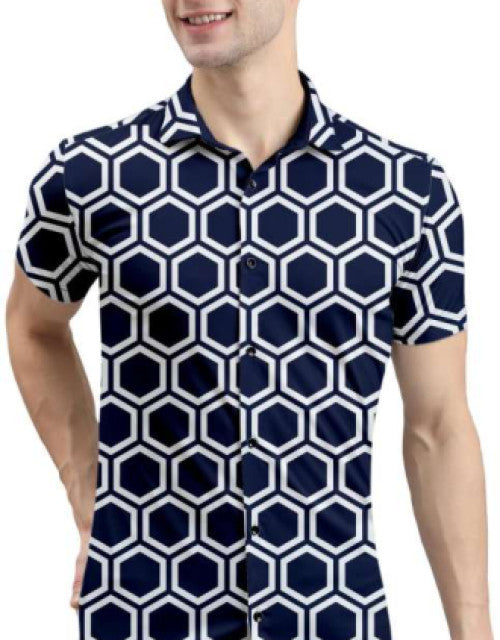 Expertly crafted for the modern man, our Men Slim Fit Printed Spread Collar Casual Shirt boasts a sophisticated fit and stylish design. Made for comfort and versatility, this shirt features a printed spread collar and a slim fit for a polished and tailored look. Upgrade your wardrobe today.