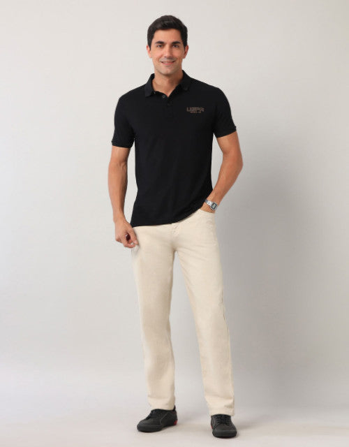 Crafted with high-quality, breathable cotton, our Men Solid Polo Collar T-shirt offers both comfort and style. The classic polo collar adds a touch of sophistication while the durable fabric ensures long-lasting wear. Perfect for any casual or formal occasion, this T-shirt is a versatile and essential addition to any wardrobe.