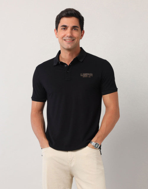 Crafted with high-quality, breathable cotton, our Men Solid Polo Collar T-shirt offers both comfort and style. The classic polo collar adds a touch of sophistication while the durable fabric ensures long-lasting wear. Perfect for any casual or formal occasion, this T-shirt is a versatile and essential addition to any wardrobe.