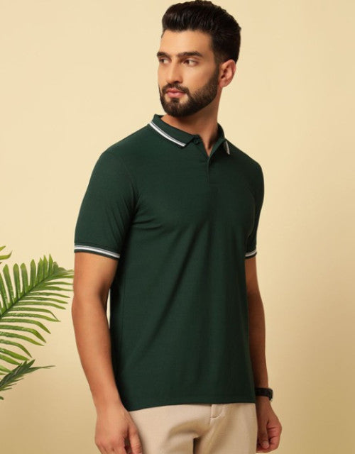 Expertly crafted from soft, breathable cotton, this Men’s Solid Polo Collar T-shirt offers both comfort and style. With a classic polo collar and a solid color design, this shirt is a versatile addition to any wardrobe. Perfect for any casual or semi-formal occasion, it's a must-have for any fashion-forward man.