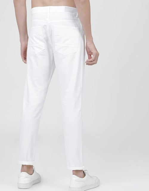 Expertly crafted from durable stretchable material, these white slim fit jeans for men provide maximum comfort and a sleek, modern look. With a flattering fit and flexibility for easy movement, these jeans are a versatile addition to any wardrobe. Take on any day with confidence and style.