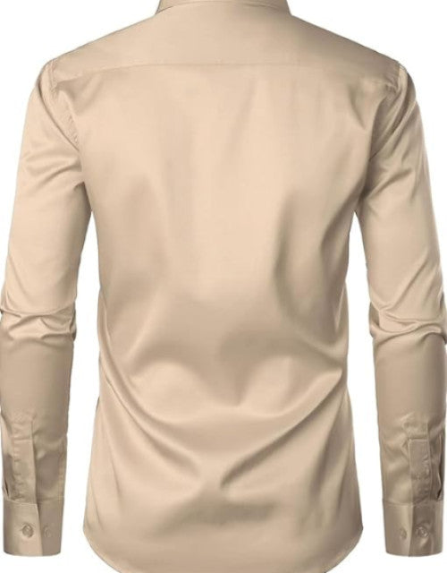 Stay sharp and comfortable with our Men's Stylish Casual Business Slim Fit Long Sleeve Shirt with Pocket. Designed for the modern man, our shirt features a slim fit for a polished look, long sleeves to keep you covered, and a convenient pocket for added functionality. Upgrade your wardrobe today.