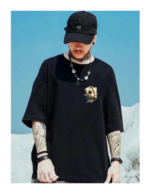 This men's stylish printed stretchable t-shirt is the perfect addition to any wardrobe. Made with high-quality materials, it offers both comfort and style. With a modern and eye-catching design, this t-shirt is versatile and suitable for any occasion. Upgrade your fashion game with this unique and trendy t-shirt.