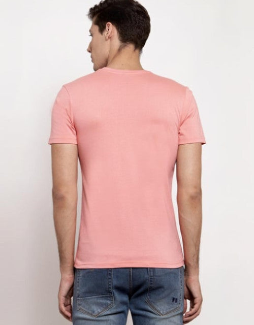 Expertly crafted from high-quality cotton material, this Pink Mens Yellow Cotton Printed T Shirt with a Round Neck combines style and comfort in one. Its vibrant colors and unique design make it a standout piece in any wardrobe. Upgrade your casual look with this must-have shirt.