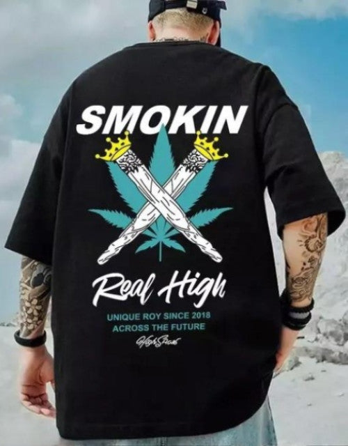 This Printed Round Neck Cotton Blend Black T-Shirt is made with a comfortable cotton blend material and features a stylish round neck design. The modern printed design adds a touch of personality to your wardrobe. Stay comfortable and fashionable with this versatile t-shirt.