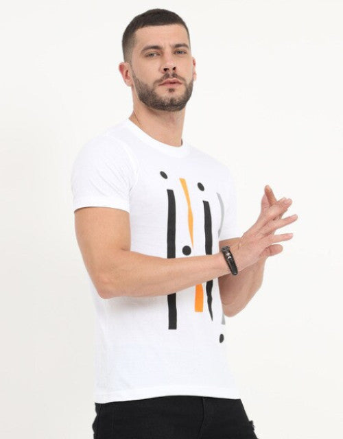 This Regular Fit Striped Crew-Neck T-Shirt combines classic styling with modern comfort. Crafted from premium cotton fabric, it features a timeless striped pattern that pairs effortlessly with jeans or shorts. The crew neckline provides a clean, versatile look while the regular fit ensures unrestricted movement throughout the day.