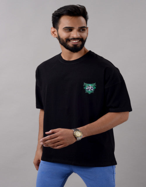 Expertly crafted for style and comfort, this Zoro Men's oversized fit t-shirt features a striking graphic print on premium black fabric. The half-sleeve, round neck design offers a contemporary silhouette that pairs effortlessly with any casual ensemble. Available in multiple sizes (M-XXL) to ensure the perfect relaxed fit for your body type.