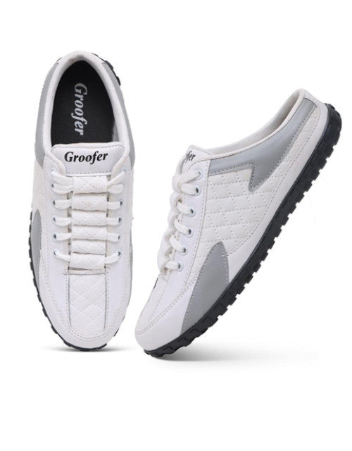 These white color block lace-up sneakers offer a refined blend of style and practicality. Featuring a secure lace-up design, they provide a customizable fit for enhanced comfort. The distinctive color block pattern adds a modern aesthetic, making them suitable for both casual and semi-formal occasions. Designed with durability in mind, these sneakers deliver reliable support and long-lasting wear, making them a smart choice for those seeking expert-level footwear that balances fashion and function.
