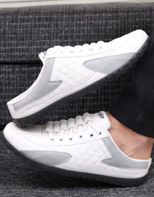 These white color block lace-up sneakers offer a refined blend of style and practicality. Featuring a secure lace-up design, they provide a customizable fit for enhanced comfort. The distinctive color block pattern adds a modern aesthetic, making them suitable for both casual and semi-formal occasions. Designed with durability in mind, these sneakers deliver reliable support and long-lasting wear, making them a smart choice for those seeking expert-level footwear that balances fashion and function.
